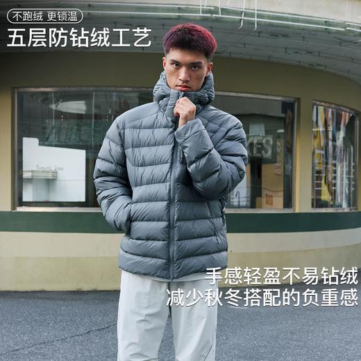 录士LUSHISI御寒主题保暖宽松连帽户外防风三防95绒排骨羽绒服 商品图3