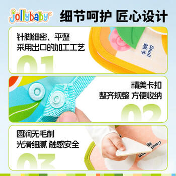 jollybaby撕撕书婴儿撕不烂可啃咬布书魔术贴手撕书早教儿童礼物 农场丰收 商品图1