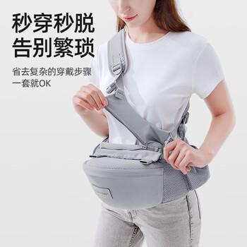 贝肽斯腰凳婴儿背带前抱式腰凳0-36个月前后两用宝宝背娃神器 莫斯蓝 商品图3