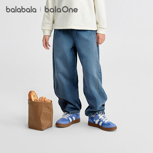 巴拉巴拉balaOne童装男童长裤儿童裤子2025新款秋装牛仔裤弯刀裤 商品图1