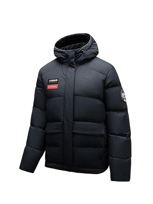 安踏冰甲羽绒丨短款防泼水羽绒服女士冬季棉服夹克162447904 基础黑-4 商品图5