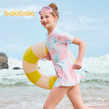 巴拉巴拉女童泳衣连体儿童泳装中大童防晒耐氯晕染甜美高弹209225167002 商品图1