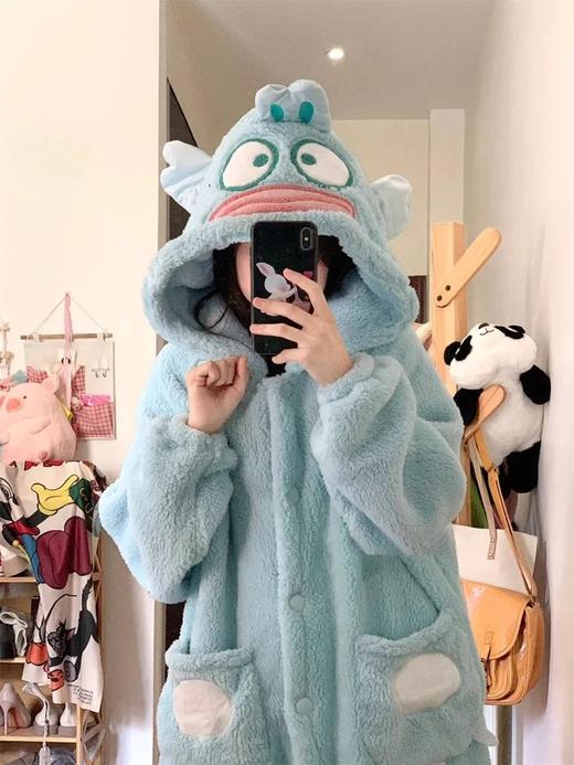 【网红同款亲肤保暖睡衣】秋冬珊瑚绒长款睡袍女法兰绒睡袍睡裙女家居服可外穿 商品图8