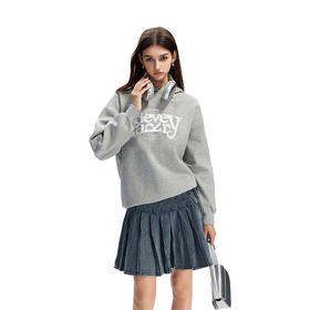 明星同款 IDEVERRAY蕾丝logo连帽卫衣男女秋冬加绒情侣装帽衫上衣