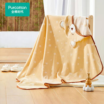 全棉时代婴儿浴巾斗篷连帽纯棉暖绒毛圈洗澡巾加厚吸水儿童浴巾保暖105cm 商品图2