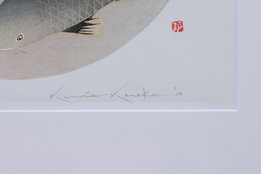 独角鹿西洋古董2010年日本当代艺术家Kunio Kaneko签名创作出品限量木刻版画作品「Whisper Whisper 7 低语·七」 商品图7