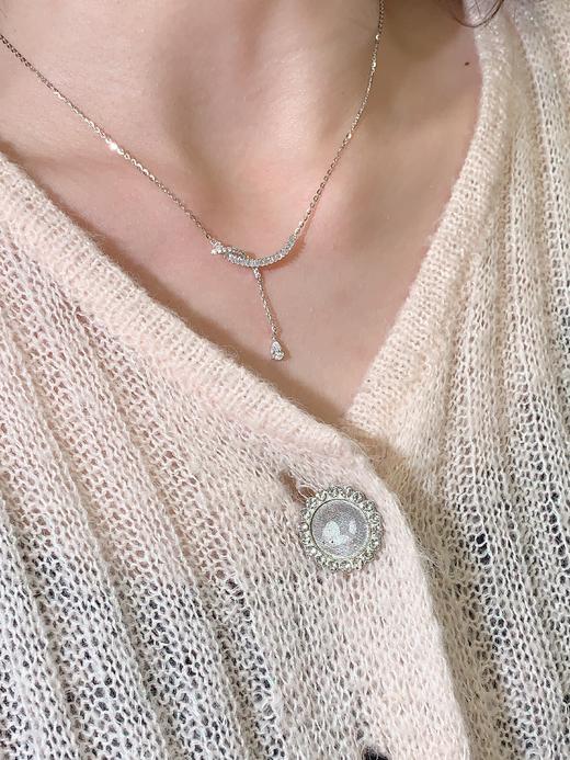 卡蒂罗KADER 微笑流苏项链 925银精致轻奢灵动流苏水滴小众设计高级氛围感锁骨链 极简日常简约大方 商品图3