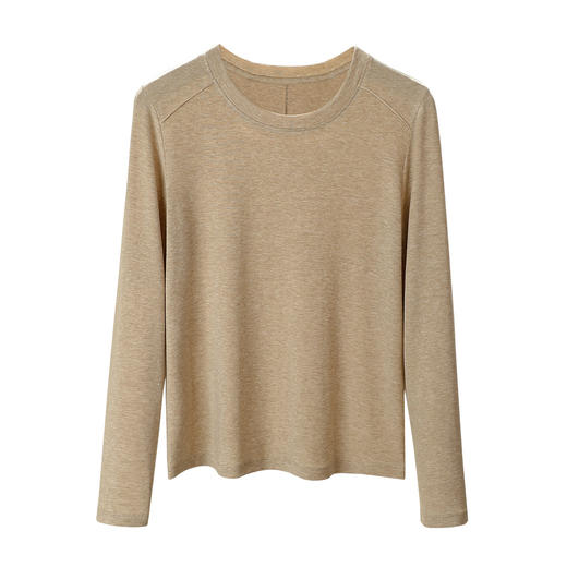 【莱赛尔天丝羊毛长袖T恤】显瘦上衣 秋季新款内搭鱼骨线打底衫  商品图4