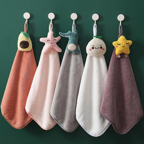 【一次抢3件更划算！】珊瑚绒擦手巾 吸水挂式 幼儿园小毛巾可爱手帕 厨房浴室可挂方巾