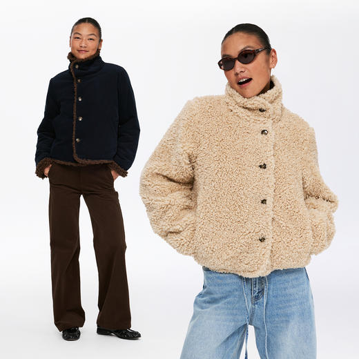 oneup灯芯绒羊羔毛双面穿外套 商品图0