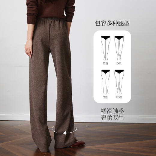 【醋酸羊毛】OLrain欧芮儿秋季2025新款针织宽松直筒阔腿休闲裤女 商品图1