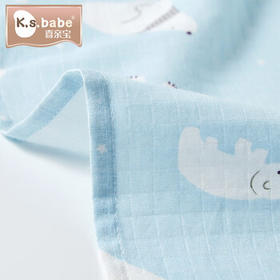 喜亲宝新生儿包巾夏季宝宝产房薄纱布包单喂奶巾90*90cm纱布蓝色（薄）