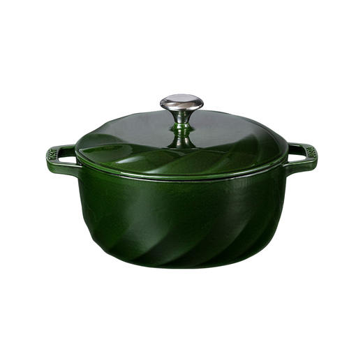 GREE格力 大松铸铁珐琅锅 3.8L 活色生香 厚实铸铁 GTF24-T01b 黛绿 商品图3