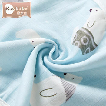 喜亲宝 新生儿拍嗝巾6层纱布围嘴防吐奶口水巾吸汗巾【2条装A类】粉色 商品图6