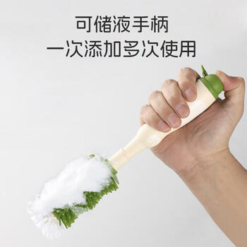 马博士婴儿奶瓶刷套装吸管奶嘴刷清洗刷储液式按压出液多功能清洁刷绿色 商品图4