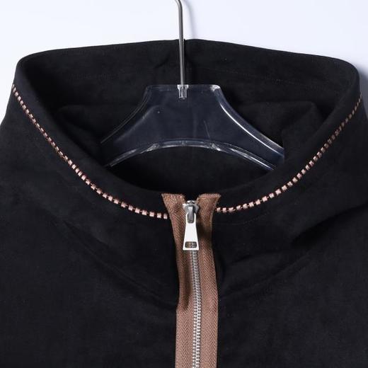 WT263SDSA男士秋冬新款痞帅男装潮牌撞色拉链立领连帽卫衣百搭开衫外套 商品图2