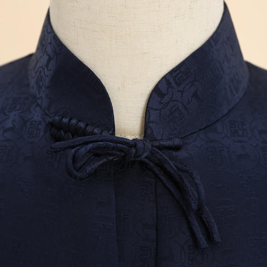 【福天华】高档寿服男棉套“一路万福”（咖色，藏蓝色）百年工艺传统寿衣 商品图6