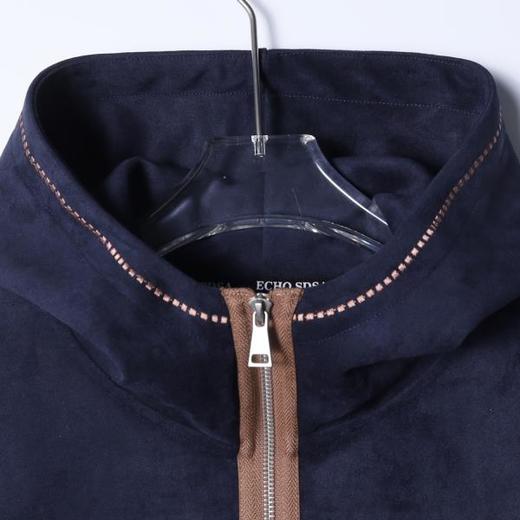 WT263SDSA男士秋冬新款痞帅男装潮牌撞色拉链立领连帽卫衣百搭开衫外套 商品图2