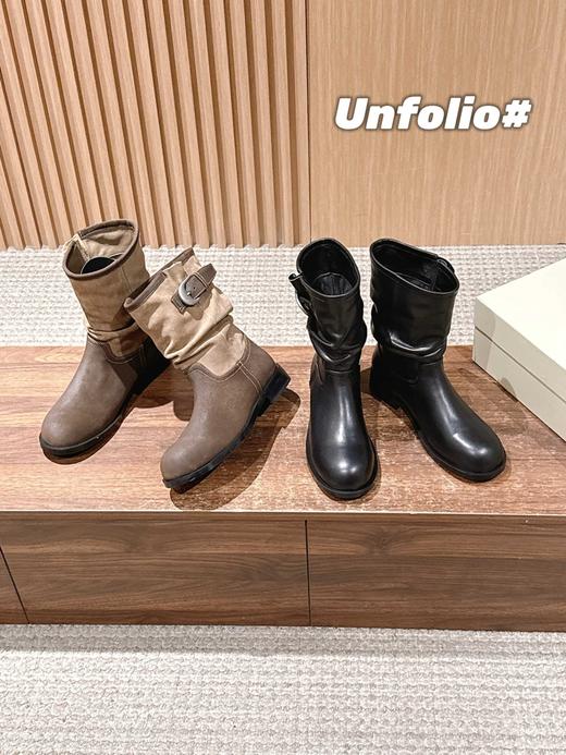 Unfolio 25s秋冬新款 全面升级款 松弛有度的堆叠美学骑士 长靴/短靴（DBG） 商品图4