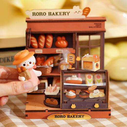 若客新款阮阮食玩微缩场景我的小小朋友 阮阮咖啡店 diy小屋模型手工礼物女 商品图2