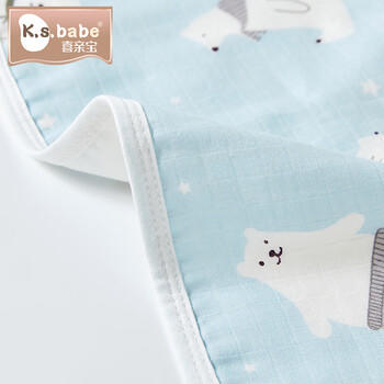 喜亲宝 新生儿拍嗝巾6层纱布围嘴防吐奶口水巾吸汗巾【2条装A类】粉色 商品图7