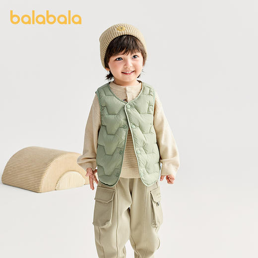 【商场同款】巴拉巴拉儿童轻薄羽绒马甲男女童上衣新款2025冬三防 商品图2