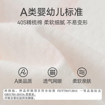 红豆儿童睡衣男女童春夏薄款纯棉家居服套装长袖裤空调服J3115白色150 商品图3