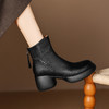 【预售5天】复古厚底防水台轻便高跟小短靴，加绒真皮不累脚粗跟马丁靴ASN&3131 商品缩略图0