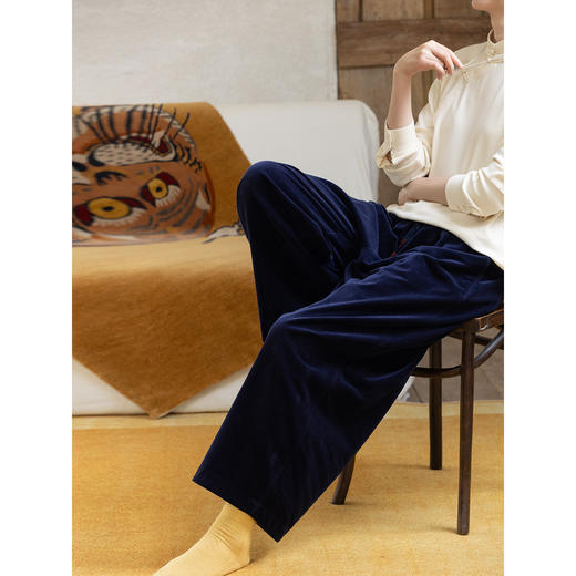 牧衣游原创 净色棉绒裤子女冬季新款保暖厚实百搭宽松休闲裤 琳课 商品图3