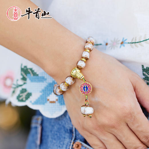 牛首山文创精品香灰琉璃金沙手串情侣手饰南京纪念品送女朋友礼物 商品图3