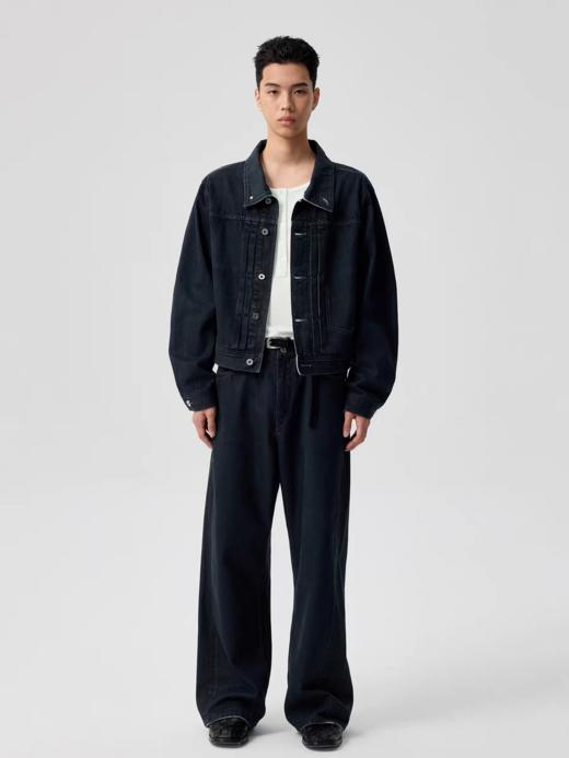 Simple Project/Y25145/涂层刷蜡修身牛仔短夹克 商品图3