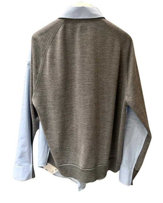 中性款前长后短羊毛拼接衬衫014 商品图1