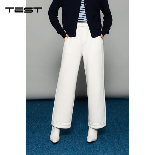 冬上新慵懒通勤穿搭高级感毛呢阔腿休闲裤3254033 商品图0