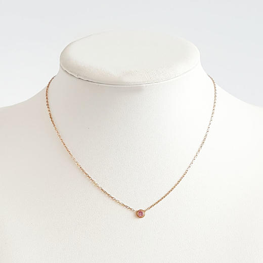 【95新】Cartier卡地亚Cartier d'Amour系列B7218400 18K玫瑰金镶粉色蓝宝石飞碟项链 链长约41cm女士141025NJT08 商品图7