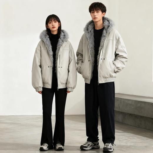 【毛领柔滑密实 保暖堪比羽绒服 宽松版型】Schenvega情侣款仿水貂毛领派克服棉服（E72-SG-552） 商品图13