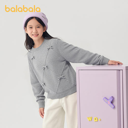 【商场同款】巴拉巴拉童装儿童毛衫女童2025新款冬装含羊毛针织衫 商品图1