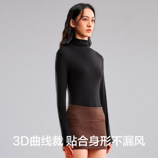【绵羊毛打底衫】【M-2XL】【有棵树】女士保暖打底衫堆堆领长袖T恤 商品图8