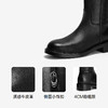 千百度粗跟显瘦骑士靴女牛皮瘦瘦靴黑色高筒长靴子A25539390 商品缩略图3