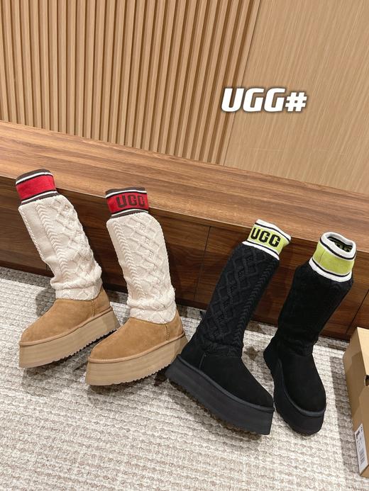 𝐔𝐆𝐆 宋妍霏同款〰️高筒毛线筒新增高厚底长靴(XR) 商品图0