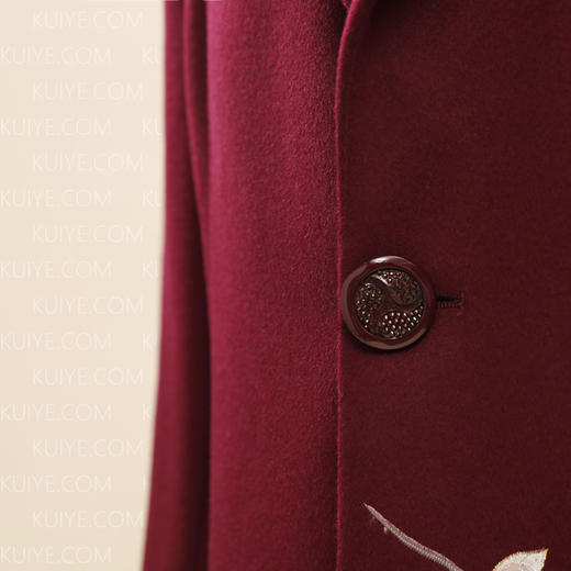 【福天华】品质寿服女大衣“繁花似锦”（紫红）百年工艺传统寿衣 商品图4