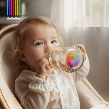 bebebus彩虹婴儿鸭嘴杯6个月以上学饮杯喝水奶瓶防呛重力球吸管水杯200ml 商品图1