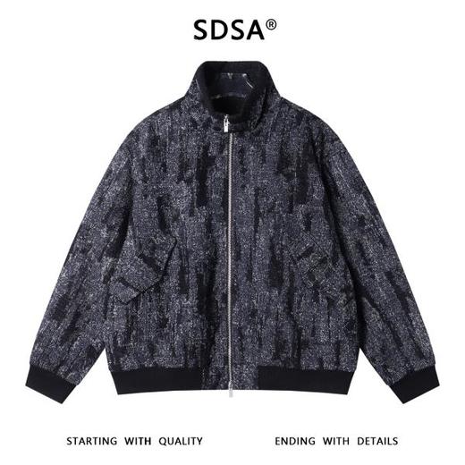 SDSA男士秋冬新款痞帅男装韩版时尚撞色拉链立领夹克外套百搭时尚 商品图0