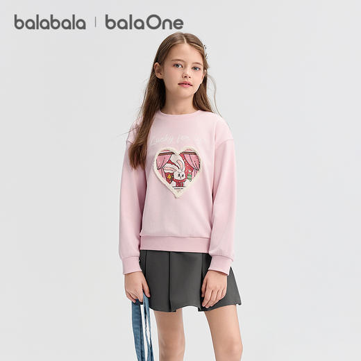 巴拉巴拉balaOne童装儿童卫衣女童2025秋季新款t恤中大童甜美时尚 商品图0