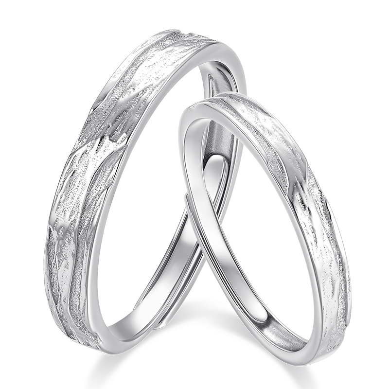 卡蒂罗KADER 时光之森情侣对戒 轻奢不规则纹理独特小众设计可调节一对 高级浪漫约会日常简约百搭通勤