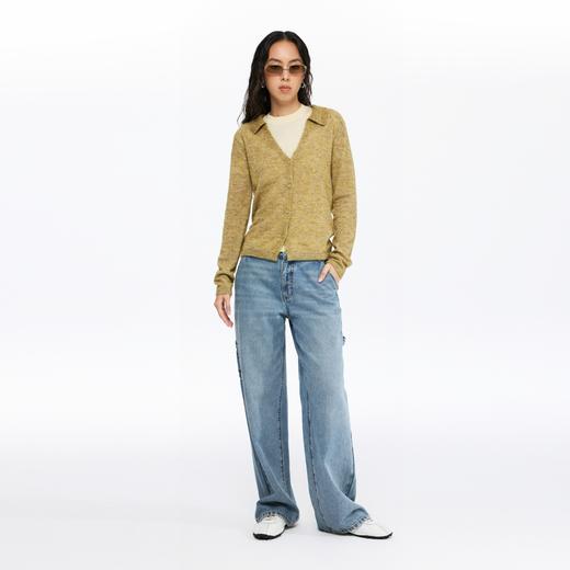 oneup浅蓝牛仔复古直筒画家裤 商品图4