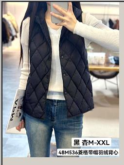 48M536菱格带帽羽绒马甲 商品图0