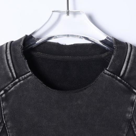 11357SDSA男士秋冬新款痞帅男装韩版磨白解构拉链口袋圆领卫衣百搭宽松 商品图2