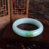 【天然正品】A货翡翠天然正桩细腻糯种飘黄飘绿花55.5号翡翠手镯女士051025NJT12 商品缩略图6