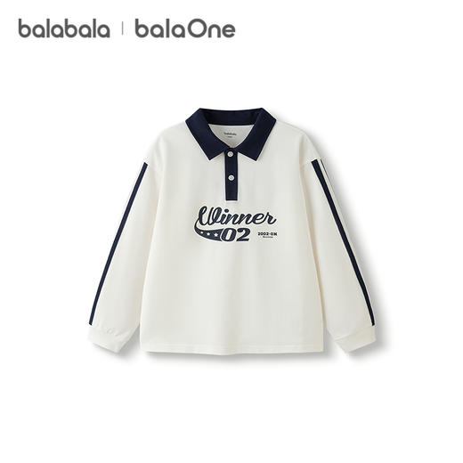 巴拉巴拉balaOne儿童长袖t恤男童女童2025新款秋装POLO衫撞色上衣 商品图4