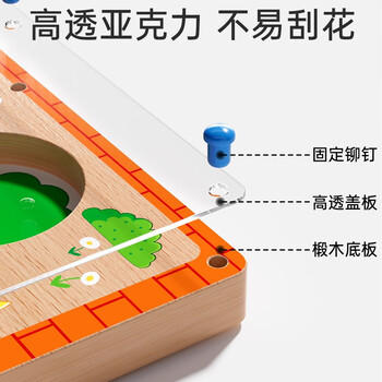 小顽豆儿童益智磁力走珠迷宫玩具宝宝男女孩3-6岁4磁吸笔滚珠5六一礼物 商品图1